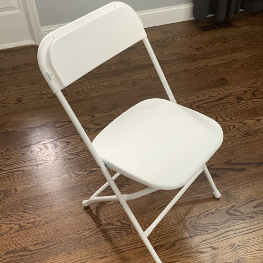 white folding chairs for rent