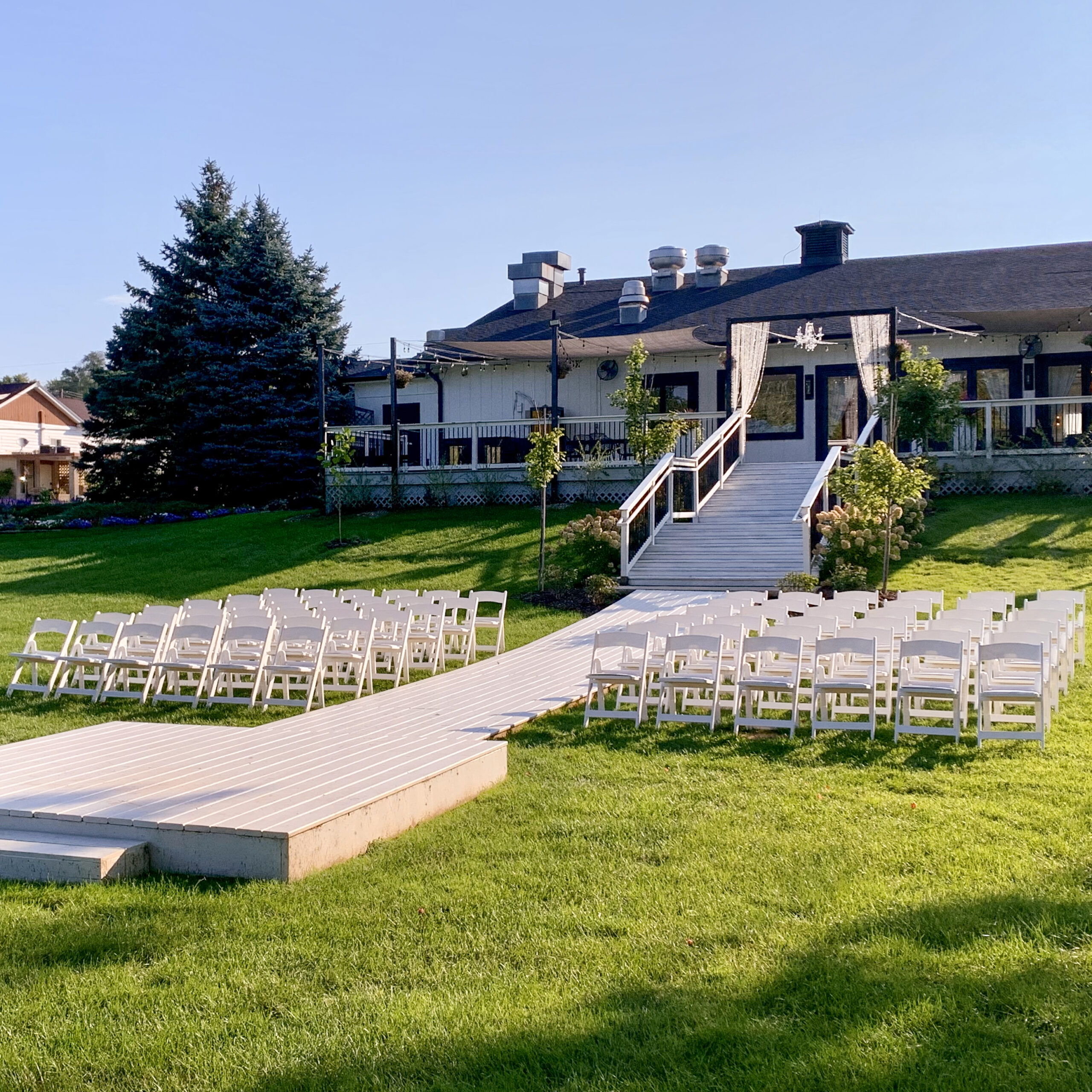 white wedding chairs for rent aurora