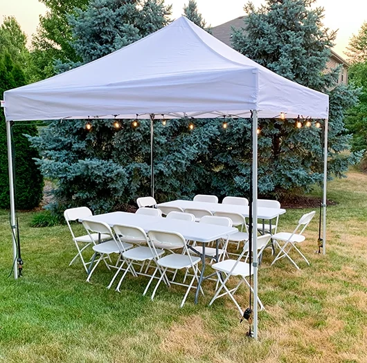 Our 10x10 party tent setup in Naperville
